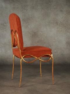 Ren Drouet Rene Drouet pair of gilt iron side chairs - 4790914