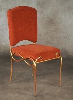 Ren Drouet Rene Drouet pair of gilt iron side chairs - 4790915
