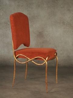 Ren Drouet Rene Drouet pair of gilt iron side chairs - 4790916