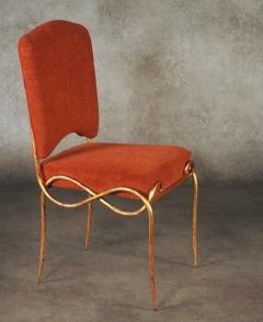 Ren Drouet Rene Drouet pair of gilt iron side chairs - 4790917