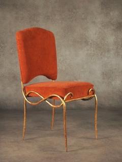 Ren Drouet Rene Drouet pair of gilt iron side chairs - 4790919