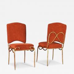 Ren Drouet Rene Drouet pair of gilt iron side chairs - 4791140