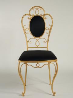 Ren Drouet Rene Drouet set of 4 gilt iron dining chairs - 3140410