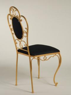 Ren Drouet Rene Drouet set of 4 gilt iron dining chairs - 3140413