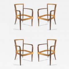 Ren Drouet Rene Drouet two pairs of cerused oak armchairs - 3323163