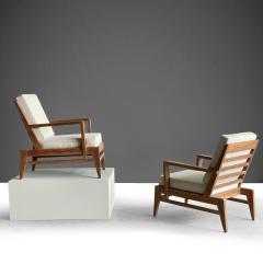 Ren Gabriel Iconic Pair of Rene Gabriel Mid 20th Century Oak Lounge Chairs - 2115887