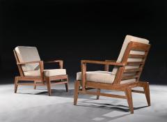 Ren Gabriel Iconic Pair of Rene Gabriel Mid 20th Century Oak Lounge Chairs - 2115892