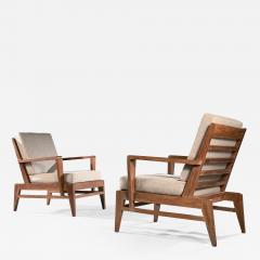 Ren Gabriel Iconic Pair of Rene Gabriel Mid 20th Century Oak Lounge Chairs - 2119625