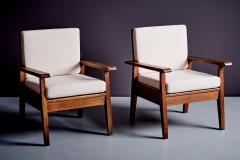 Ren Gabriel Pair of 1940s French Lounge Chairs in the Manner of Ren Gabriel - 4467405