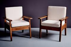 Ren Gabriel Pair of 1940s French Lounge Chairs in the Manner of Ren Gabriel - 4467408