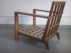 Ren Gabriel Pair of Grid Back Lounge Chairs by Rene Gabriel Paris 1947 - 1861235