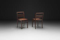 Ren Gabriel Pair of Model 103 Oak Side Chairs by Ren Gabriel France 1940s - 4691630