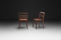Ren Gabriel Pair of Model 103 Oak Side Chairs by Ren Gabriel France 1940s - 4691631