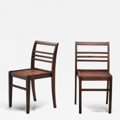 Ren Gabriel Pair of Model 103 Oak Side Chairs by Ren Gabriel France 1940s - 4702304