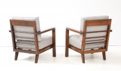 Ren Gabriel Pair of Ren Gabriel Armchairs with New Upholstered Cushions France 1940 - 4508953