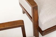 Ren Gabriel Pair of Ren Gabriel Armchairs with New Upholstered Cushions France 1940 - 4508957