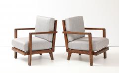 Ren Gabriel Pair of Ren Gabriel Armchairs with New Upholstered Cushions France 1940 - 4508960