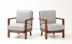 Ren Gabriel Pair of Ren Gabriel Armchairs with New Upholstered Cushions France 1940 - 4508961