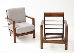 Ren Gabriel Pair of Ren Gabriel Armchairs with New Upholstered Cushions France 1940 - 4508963