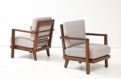 Ren Gabriel Pair of Ren Gabriel Armchairs with New Upholstered Cushions France 1940 - 4508964