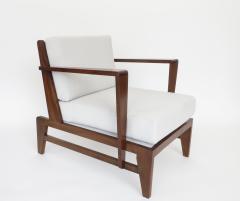 Ren Gabriel Rene Gabriel French Pair of Cherry Wood Lounge Chairs Reconstruction Period - 1061062