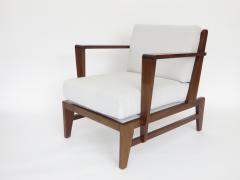 Ren Gabriel Rene Gabriel French Pair of Cherry Wood Lounge Chairs Reconstruction Period - 1061067