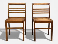 Ren Gabriel Rene Gabriel Reconstruction Era Dining Chairs Beech Wood France 1940s - 4470496