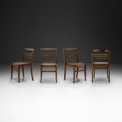 Ren Gabriel Set of Four Model 103 Oak Dining Chairs by Ren Gabriel France 20th Century - 4454969