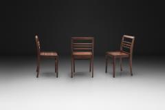 Ren Gabriel Set of Three Model 103 Oak Side Chairs by Ren Gabriel France 1940s - 4785192