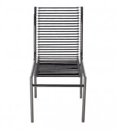 Ren Herbst Mid Century Italian Modern Black and Chrome Cord Bauhaus Chairs by Rene Herbst - 2428049