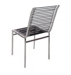 Ren Herbst Mid Century Italian Modern Black and Chrome Cord Bauhaus Chairs by Rene Herbst - 2428061