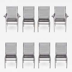 Ren Herbst Mid Century Italian Modern Black and Chrome Cord Bauhaus Chairs by Rene Herbst - 2429736