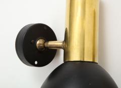 Ren Jean Caillette Pair of RJ Caillette Bronze black lacquered steel sconces France 1960s - 2277882