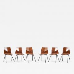 Ren Jean Caillette Set of 6 Plywood Dining Chairs by Ren Jean Caillette for Steiner France 1958 - 1509594