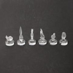 Ren Lalique Lalique Co 16 Art Deco Sculptural Fauna Place Card Holders in Frosted Glass Signed Lalique - 4231283
