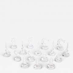 Ren Lalique Lalique Co 16 Art Deco Sculptural Fauna Place Card Holders in Frosted Glass Signed Lalique - 4231512