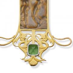 Ren Lalique Lalique Co 18K Gold Peridot and Enamel Pendant Dancing Figures Pendant Necklace - 3499849