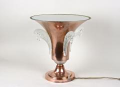Ren Lalique Lalique Co 20th Century Art Deco Copper Table Lamp With Lalique Glass France ca 1920 - 4279962