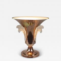 Ren Lalique Lalique Co 20th Century Art Deco Copper Table Lamp With Lalique Glass France ca 1920 - 4280013