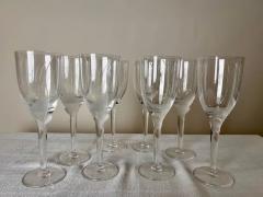 Ren Lalique Lalique Co Art Deco Lalique Champagne glasses or flutes with angel Model 13645 Set of 8 - 3872565