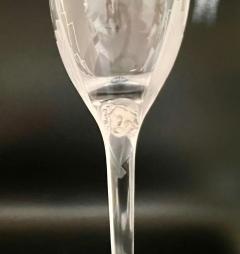 Ren Lalique Lalique Co Art Deco Lalique Champagne glasses or flutes with angel Model 13645 Set of 8 - 3872569