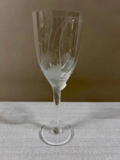 Ren Lalique Lalique Co Art Deco Lalique Champagne glasses or flutes with angel Model 13645 Set of 8 - 3872575