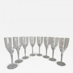 Ren Lalique Lalique Co Art Deco Lalique Champagne glasses or flutes with angel Model 13645 Set of 8 - 3873960