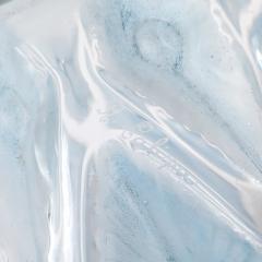 Ren Lalique Lalique Co Art Deco Smoked Cerulean Hue Frosted and Transparent Glass Vase signed Lalique - 4347385