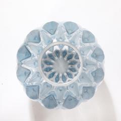 Ren Lalique Lalique Co Art Deco Smoked Cerulean Hue Frosted and Transparent Glass Vase signed Lalique - 4347387