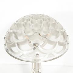 Ren Lalique Lalique Co Art Deco Style Silvered Bronze Table Lamp with Rinceaux Shade Signed by Lalique - 1802309