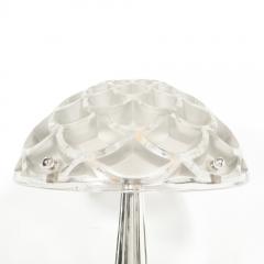 Ren Lalique Lalique Co Art Deco Style Silvered Bronze Table Lamp with Rinceaux Shade Signed by Lalique - 1802315