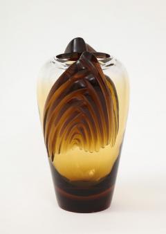 Ren Lalique Lalique Co Art Deco style smoked glass Marrakech vase by Lalique - 1669148