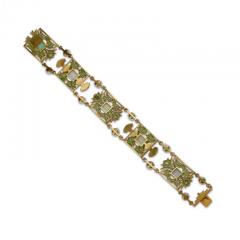 Ren Lalique Lalique Co Art Nouveau Plique jour Enamel Opal and Pearl Thistle of Lorraine Bracelet - 3499863