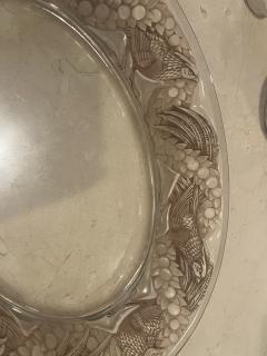 Ren Lalique Lalique Co BEAUTIFUL ART DECO PHEASANT PATTERN RENE LALIQUE GLASS PLATTER - 3995049